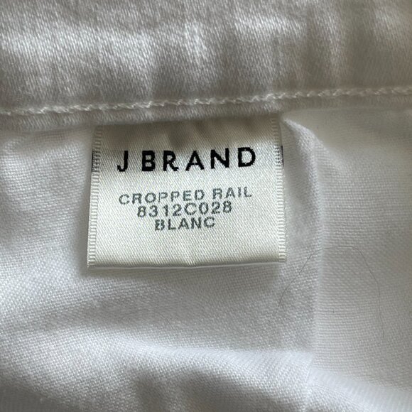 J BRAND Cropped Rail Stretch Jeans White Sz-30 - Picture 4 of 7